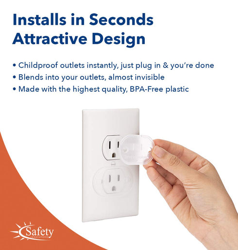 Safety Innovations, Ultimate Outlet Safety Cap, Baby Proofing Outlet Plugs, Child Safety Electrical Outlet Covers, Easy Installation, Protect Todd...