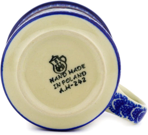 Polish Pottery Mug - Straight Sided - Crimson Bells...