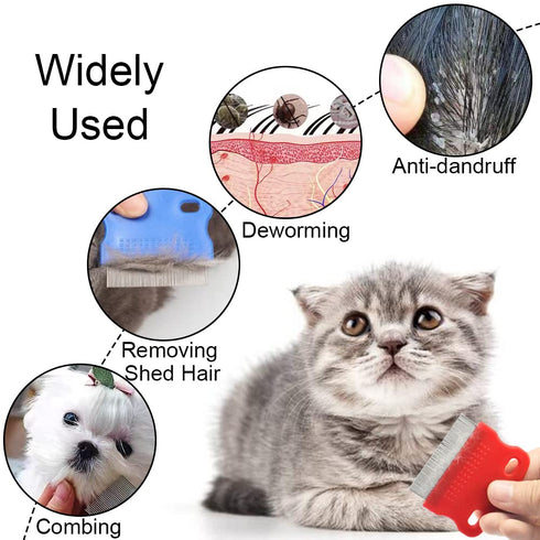 6 Pcs Pet Flea Combs, Dog Cat Combs, Hair Removal Massaging Shell Combs, Pet Combs for Removal Dandruff, Hair Stain(Random Colour)...
