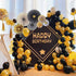 Gold Black Paper Fans Flower for Halloween Party Decorations,black2,Set of 8...