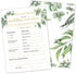 Baby Predictions and Advice Cards - Set of 50 Double-Sided Baby Prediction Cards for Baby Shower Games Greenery Watercolor Design Baby Shower Pred...