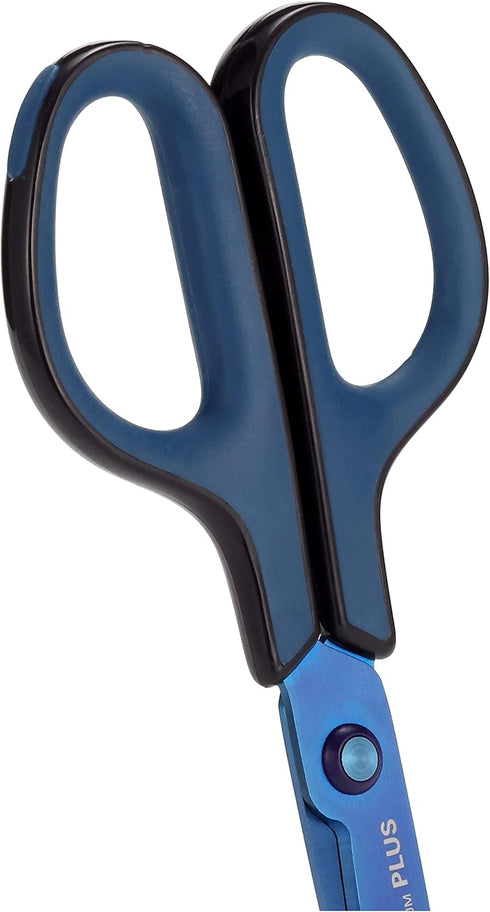 PLUS SC-175ST 34-518 Scissors Fit Cut Curve Titanium Continuous Cutting Blue...