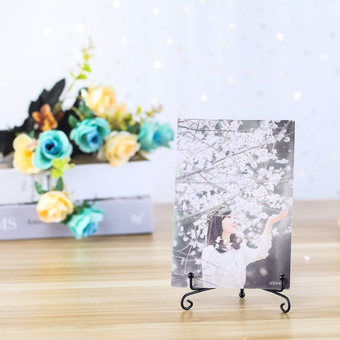 (4 pack)Iron Display Stand, Black Iron Easel Plate Display Photo Holder Stand, Displays Picture Frames, Cookbooks, Decorative Plates, Tablets and ...