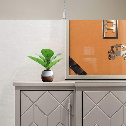 Artificial Fiddle Leaf Fig, Realistic Fake Plants with Pots for Home and Office Decoration...