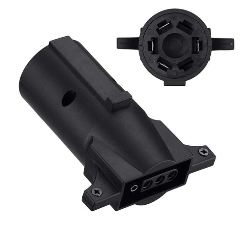 Miady Trailer Wiring Adapter, Heavy Duty Weatherproof 7 RV Blade to 4 Flat Trailers Light Connector Plug...