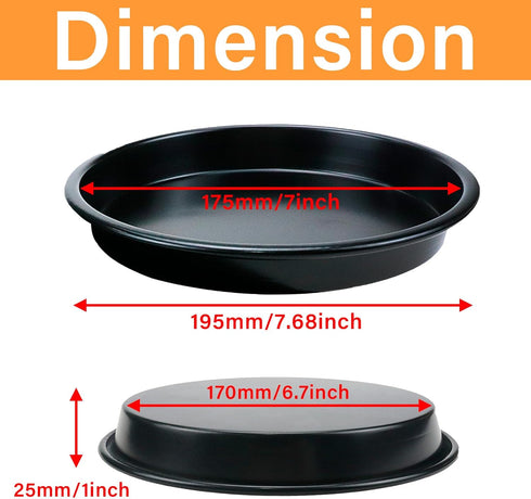 3pcs 7inch Non-Stick Bakeware Pizza Pan Aluminum Baking Pan for Healthy & Durable...