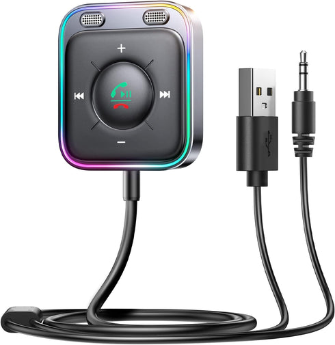 JOYROOM Bluetooth 5.3 Car Adapter with Dual Mics and Noise Cancellation, AUX Bluetooth Car Kit with Plug-and-Play and Noise Filter for Hands-Free ...