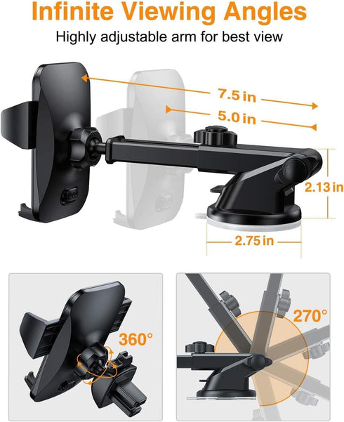 ?2025 MAX Stable & Durable?Car Phone Holder VANMASS?Ultimate Military-Grade Suction?Cell Mount Truck Stand Cradle for Dashboard Windshield Vent fo...