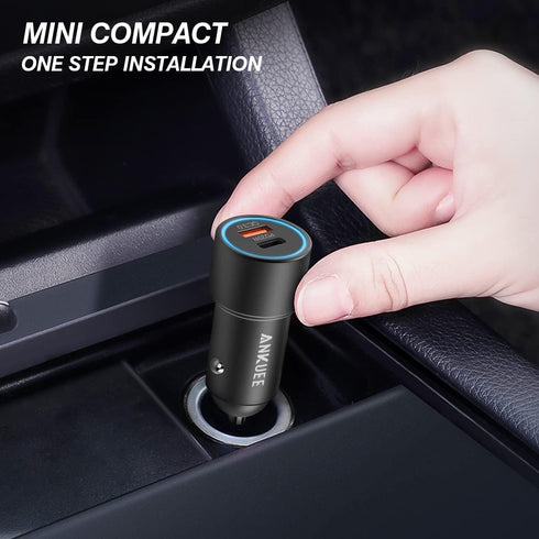 USB C Car Charger, 2 Pack PD 20W & QC 3.0 22.5W USB Car Fast Charger Plug, Mini Aluminum Alloy Cigarette Lighter Charging Adapter, Compatible with...
