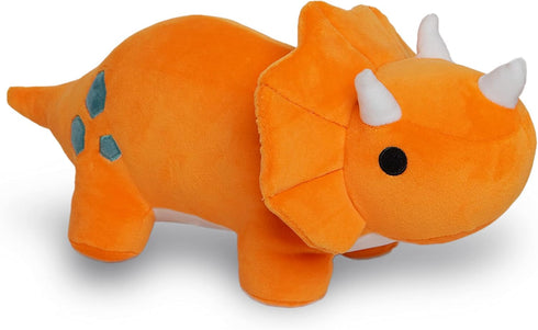 Orange Dinosaur Triceratops Plushie - 10 Inches Stuffed Animal Plush Dino - Plushy and Squishy Dinosaur with Soft Fabric and Stuffing - Cute Toy G...