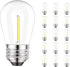 Svater S14 LED Bulbs for Outdoor String Light, E26 Base Shatterproof Replacement Bulbs, 1W Bulb Equal to 11W Incandescent, Dimmable, Waterproof, 2...