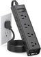 Extension Cord Flat Wall Plug - Surge Protector Power Strip with 12 Outlets, 5ft, Outlet Extender with Multiple Outlets, Wall Mount, Desk Charging...