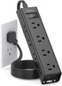 Extension Cord Flat Wall Plug - Surge Protector Power Strip with 12 Outlets, 5ft, Outlet Extender with Multiple Outlets, Wall Mount, Desk Charging...