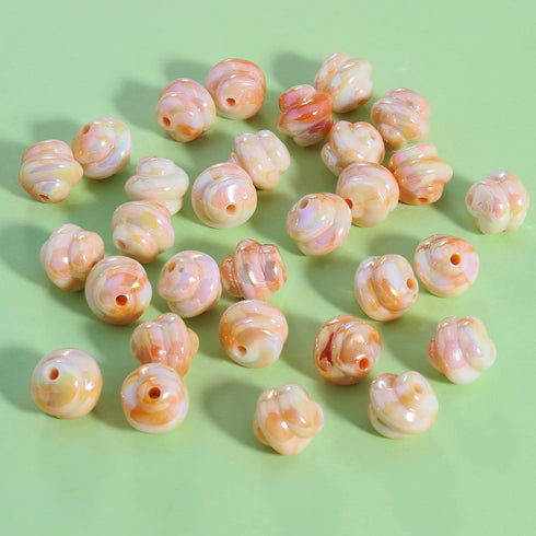 Firstmeet 30pcs Tiny Satin Luster ABS Beads Twisted Loose Spacer Beads for Jewelry Making Bracelets Earrings Necklaces DIY Crafts(DIY-1032-Light O...