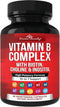 Divine Bounty Super B Complex Vitamins - All B Vitamins Including B12, B1, B2, B3, B5, B6, B7, B9, Folic Acid - Vitamin B Supplement - Support Hea...
