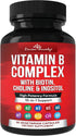 Divine Bounty Super B Complex Vitamins - All B Vitamins Including B12, B1, B2, B3, B5, B6, B7, B9, Folic Acid - Vitamin B Supplement - Support Hea...
