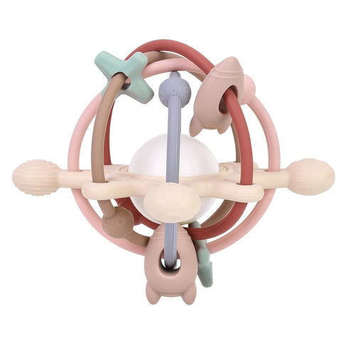 Baby Teething Toy for Babies 3-12 Months, Silicone Baby Teether Toys with Rattle, Rattle Sensory Teether Toy, Baby Chew Toys for Teething Relief, ...