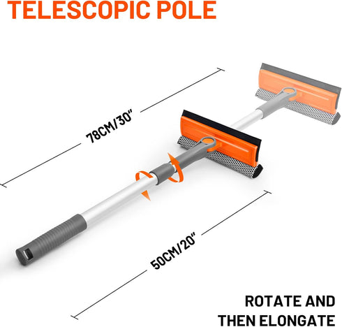 eazer Window Cleaning Squeegee Kit, 2-in-1 Rotatable Squeegee for Window Cleaning, Window Cleaner Tool, Window Washing Equipment Kit with Extensio...
