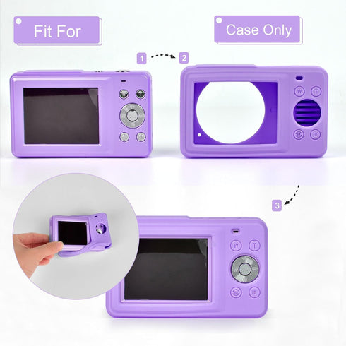 Digital Camera Silicone Case Compatible with CAMKORY/for Lecran/for VAHOIALD/for AiTechny FHD 1080P Kids Camera, Soft Lightweight Protective Sleev...