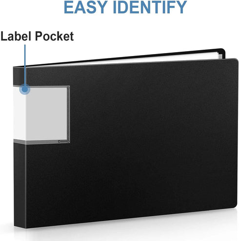 8.5 x 11 Landscape Binder with Sleeves- 40 Pocket Presentation Book Displays 80 Page 8.5" x 11" Letter Size Papers, Horizontal Sheet Protector Por...