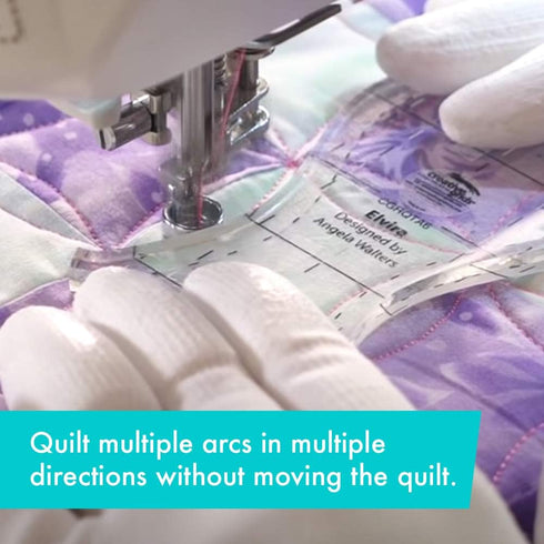 Creative Grids Machine Quilting Tool Elvira – CGRQTA6 – Made in USA, Non-Slip Grip Acrylic Quilting & Sewing Template Ruler for Free-Motion quilt ...