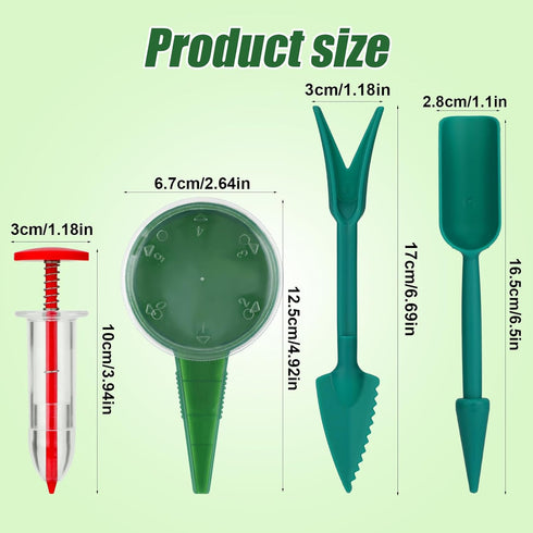 6pcs Seed Spreader Tool Set, Including 2 Small Seed Planter Sower Handheld Plastic 2 Mini Sowing Seed Dispenser 2 Tiny Seedlings Dibber and Widger...