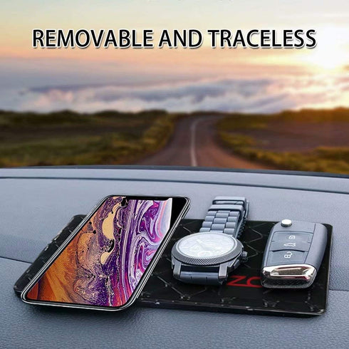 Sticky Dash Pad (4 Pack), Removable and Traceless Car Dashboard Mat with Heat Resistant, Sticky Non-Slip Dashboard Gel Pad for Cell Phone, Sunglas...