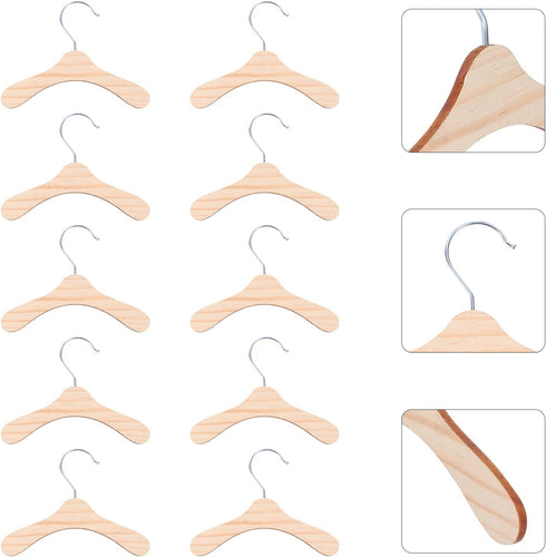 10Pcs Wooden Pet Hangers for Dog Clothes Storage, Compact and Lightweight Clothing Rack for Small Dogs, 5.51 Inch Durable Wood Hangers...