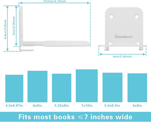 Invisible Floating Bookshelves, Heavy-Duty Book Organizers, Wall Mounted Bookshelf, Iron Storage Shelves for Bedroom, Living Room, Office (Small) ...