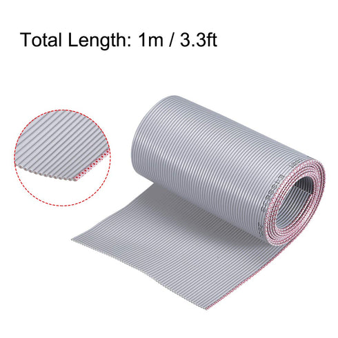 uxcell IDC Wire Flat Ribbon Cable 1m/3.3ft Length 1.27mm Pitch 60 Pins Gray for JTAG/ISP Connecting...