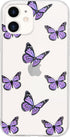 Idocolors Cute Butterfly Case for iPhone 7/iPhone 8,Clear Soft Bumper TPU Ultra Slim Shockproof Design Protective Cover,Girly Purple Butterfly for...