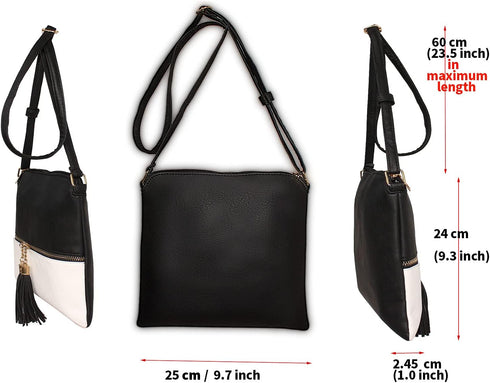 Women Crossbody Bag with Tassel for Womens Ladies, Shoulder Bag Handbag Cross body Bag Bolsa Feminina Purses Hand Bag...