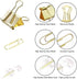 Gold Paper Clips and Binder Clips Set, Metal Assorted Sized Binders with Push Pins, Cute Gold Office Supplies for Desk, Desk Accessories...