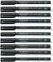 Staedtler Lumocolor Black Medium Permanent Marker Pens Pack of 10 Waterproof Smudge Resistant Quick Dry CD DVD OHP...