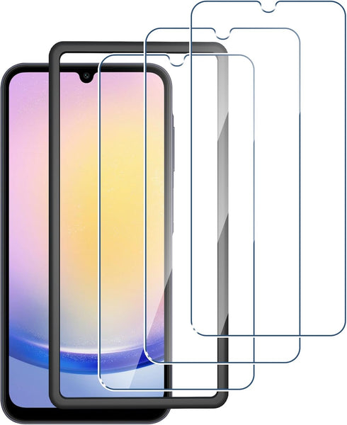 LYWHL 3 Pack for Samsung Galaxy A25 5G Screen Protector, Tempered Glass HD Clear 9H Hardness Protector Film for Galaxy A25 5G, Anti Scratch Bubble...