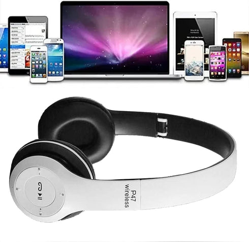 ASHATA for Bluetooth Headphones Over Ear, Foldable Stereo Headset, Sports Headphone Multifunction Deep Bass Noise Reduction for Home Office Travel...