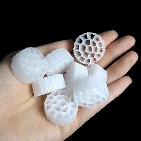 100pcs Aquarium Fish Tank Koi Pond Plastic Biochemical Filter Media for Fish Tank Sump Koi Pond Aquaponics Aquaculture Hydroponics Diameter 25mm, ...