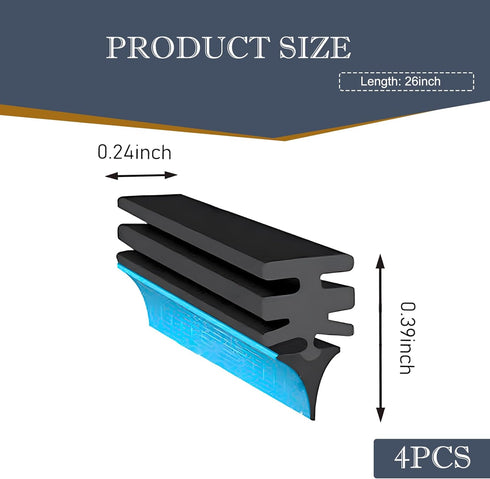 4 PCS Car Windshield Wiper Blade, 28" High Toughness Noise-reducing Environmentally Friendly Boneless Wiper Rubber Strip, Modification Accessories...