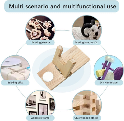 Folding Wooden Hot Glue Gun Holder Hot Glue Gun Stand Hot Glue Gun Rack Hot Glue Gun Base Hot Glue Gun Organizer for Craft Room Small...