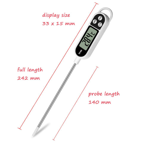 Digital Meat Food Thermometer for Cooking Kitchen BBQ, Probe Instant Read Thermometer with Long Probe for Candy Candle Milk Yogurt Deep Fry Roast ...