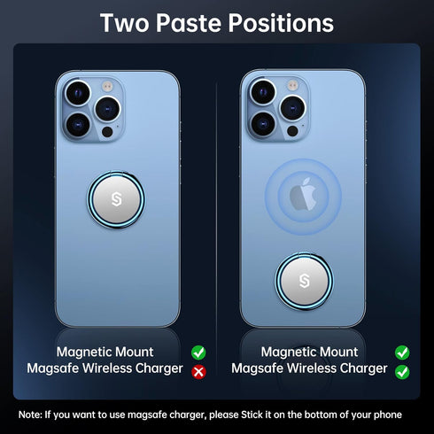 Syncwire Cell Phone Ring Holder Stand, 360 Degree Rotation Finger Ring Kickstand Polished Metal Phone Grip for Magnetic Car Mount Compatible with ...