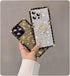 A13 for Samsung Galaxy A13 5G Bling Case,Luxury Bling Glitter Sparkle Cute Gold Square Corner Soft Trunk Cover with Finger Ring Grip Kickstand Pho...
