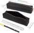 Oyachic Pencil Case PU Leather Cosmetic Makeup Bag Work Small Pen Pouch Zipper Storage Box Adults Desk Organizer Pens,Pencils,Markers (Black)...