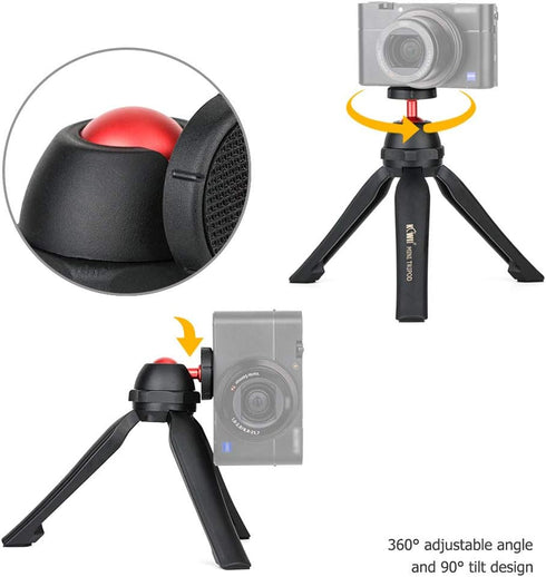 Mini Tripod for Camera, Handheld Video Tabletop Tripod with 360° Ball Head for Sony ZV-1 RX100VII RX100 VI RX100V A7C A6100 A6300 A6400 CX405 AX33...
