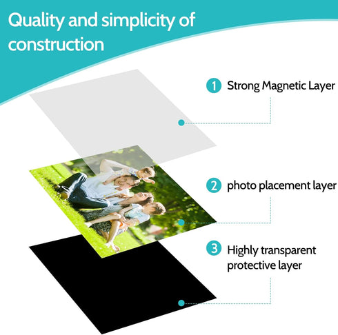 Picture Frame, 12 Pack Magnetic 4x6 inch, Black Border, Reusable Refrigerator Magnets, Perfect Display Frame...