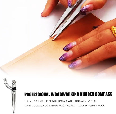 Compass for Geometry Woodworking Large Wing Divider Compass 6” (150mm), Woodworking Compass Drawing Tool for Carpenter...