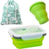 Collapsible Bowls for Camping Silicone Food Storage Containers Mixing Snack Bowls with Lid and Foldable Cups and Storage Bag for Salad, Lunch, Sna...