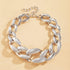 Fashion Silver Chunky Choker Cuban Link Chain Thick Necklaces Punk Statement Shiny Bar Nightclub Jewelry for Women and Girls?Silver)...