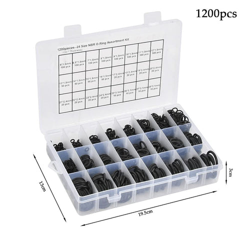 1200Pcs O Ring Kit 24 Sizes O Rings Assortment Rubber O-Ring Sealing Gasket Washer Seal Assortment Set NBR Metric O-Ring Assortment Kit for Plumbi...