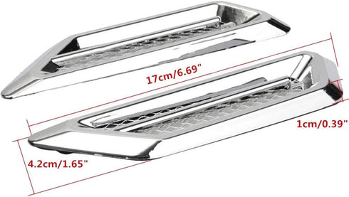 TuTuYa Car Side Mesh Vent, Universal Car Air Flow Chrome Fender Side Vent Decor Sticker Accessories,1 Pair...